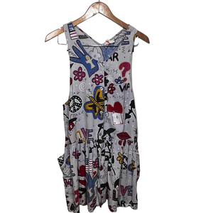 Vintage Sleeveless Midi‎ Shirt Dress